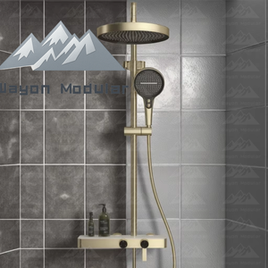 ชุดฝักบัวเทอร์โมสแตติกสีทองขัดเงา Wayon Luxury พร้อมชั้นวางของสำหรับห้องน้ำในวิลล่า - Product Image 5