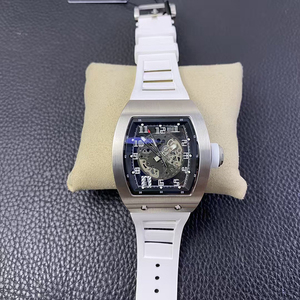 Reloj de Pulsera Avant-Garde con Caja Tonneau Esqueletizada para Hombre, Correa de Goma Blanca, Movimiento Mecánico Premium, Reloj de Lujo - Product Image 1