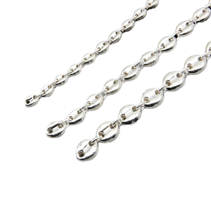 A2943 Non Tarnish S925 Sterling Silver Jewelry Making Findings Pig Nose Shape Chain Bulk Link Wholesale - Product Image 1