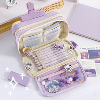 Trousse à crayons grande capacité 13 compartiments pour garçons, design élégant, boîte à papeterie Ins, trousse transparente pour filles