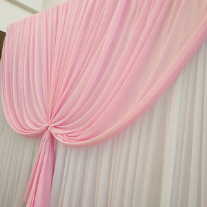 Drapé de <span class=keywords><strong>mariage</strong></span> blanc et rose en mousseline de soie, rideau de fond de scène de <span class=keywords><strong>mariage</strong></span> - Product Image 2