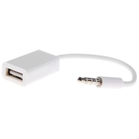 Adaptateur de câble audio pour voiture 3,5 mm mâle vers USB femelle avec prise en charge OTG pour audio AUX