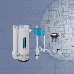 호텔용 듀얼 ABS 크롬 푸시 버튼 화장실 플러시 밸브 세트 - Product Image 4