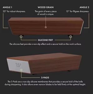 Kitchen Detachable Sharpening Stone <b>Kit</b> Manual Tumbler Diamond Roller Knife Sharpener Set Eco-Friendly Fine Grit 800-1500 - Product Image 2