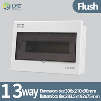 Boîtier de distribution électrique métallique 13 voies LYEBOX LYM3, montage en saillie et encastré, unité de consommation pour usage domestique, qualité OEM CHNT