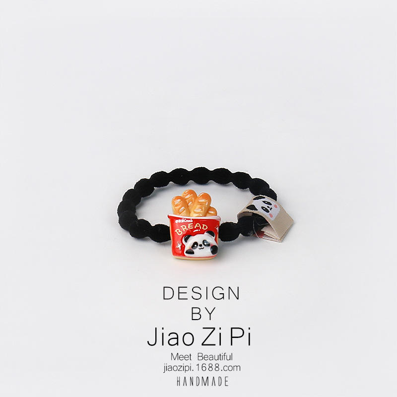 Cute Cartoon Little Panda Fries Snack Food Kids Girls Internet Celebrity Hair Rope Hair Tie Plastic/Resin Hair Ring
