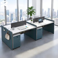 Configuration de table de bureau flexible avec bureau modulaire, cloisons de bureau, poste de travail pour les écoles, les hôpitaux, les bureaux