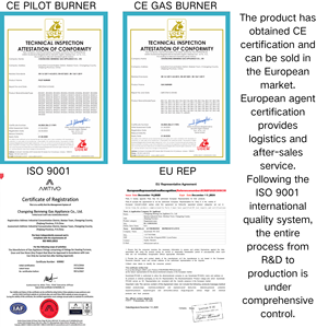 หัวเตาแก๊สแบบท่อสำหรับเตาอบพิซซ่า ผลิตตามสั่ง ได้รับการรับรองมาตรฐาน CE ประหยัดพลังงานสูง ผลิตจากสแตนเลส พร้อมระบบผสมแก๊สก่อนใช้งาน - Product Image 4