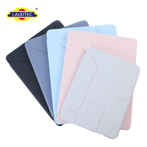 Funda transparente Laudtec de cuero PU plegable en Y para iPad Pro 11/12.9 - Funda transparente de cuero PU plegable en Y con soporte, función de activación/desactivación automática y ranura para lápiz - Product Image 5