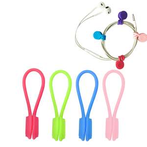 Organisateur de cordon en silicone réutilisable chaud avec attaches de câble magnétiques sangles de gestion de cordon de charge <span class=keywords><strong>enrouleur</strong></span> de casque détachable - Product Image 2