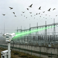 Répulsif d'Oiseaux Automatique à Panoramique et Inclinaison à 360 Degrés avec Laser Deterrent 525NM pour Vignobles/Entrepôts/Toits Commerciaux