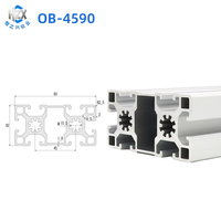Profilé d'extrusion carré en aluminium à rainures en T 4545, robuste, pour assemblage de cadres, ligne de production, découpe industrielle personnalisée, anodisé 6063 T3-T8