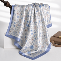 Foulard carré de luxe pour femme en soie de mûrier 100% naturelle, imprimé numérique, bords roulés à la main, OEM ODM, grande taille