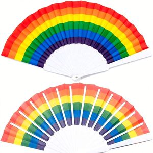 พัดลายรุ้ง - พลาสติก PE - ลายดอกไม้ - ของตกแต่งศิลปะและของสะสม - Product Image 3