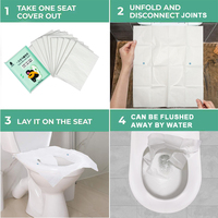 Couvre-siège de toilette jetable hygiénique adhésif en papier