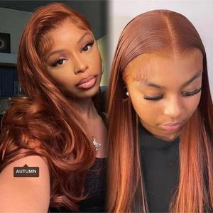 Dark Ginger HD <b>Lace</b> Frontal <b>Wig</b> Raw Indian <b>Hair</b> 200% Density <b>Lace</b> Front <b>Wig</b> <b>Human</b> <b>Hair</b> Cuticle Aligned <b>Hair</b> <b>Wigs</b> for Black Women - Product Image 1