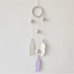 INS Style scandinave <span class=keywords><strong>attrape</strong></span>-rêves feuilles pièces en bois rideaux suspendus chambre d'enfants décoration murale ornements suspendus - Product Image 5