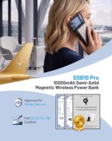 Chargeur sans fil magnétique haute capacité 25W 30W et batterie externe avec entrée Type-C/USB, charge rapide, batterie Li-polymère 10000mAh, câble