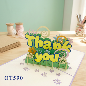 Meilleure Vente : Carte Pop-up 3D « Merci » Découpée au Laser, Artisanat Vietnamien en Papier Fait Main, Tendance Actuelle, Design Personnalisé, Cadeaux - Product Image 1