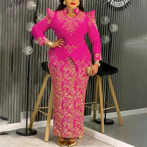 <span class=keywords><strong>Abiti</strong></span> <span class=keywords><strong>da</strong></span> Sera Maxi per Donne Africane <span class=keywords><strong>Taglie</strong></span> Forti con Ricamo 3D Ecologico Vintage Moda Primaverile Aderenti a Vita Alta - Product Image 4