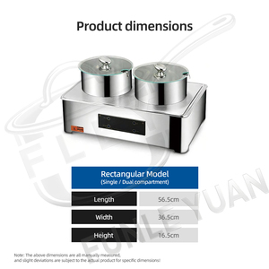 Calentador de Sopa Eléctrico FLEY 304 con Acabado Espejo, 2 Recipientes, Calentador de Alimentos Montado en el Suelo, Estación de Sopa Tipo Buffet para Hotel y <span class=keywords><strong>Restaurante</strong></span> - Product Image 2