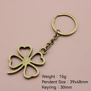 Portachiavi a Forma di Quadrifoglio all'Ingrosso, Ciondolo in Lega a Forma di Quadrifoglio - Product Image 2
