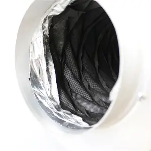 Silenciador de filtro de carbono para conducto hidropónico y ventilador de ventilación con abrazadera reductora de ruido (x2) supresor