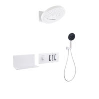 Ensemble de douche encastré thermostatique Koala KS-3107 en laiton finition bronze moderne, mitigeur monocommande 3 fonctions avec cascade