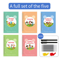 Cahier de pratique magique pour enfants Écriture manuscrite réutilisable pour enfants Boîte à cahier rainuré livre d'écriture étudiant école d'exercice