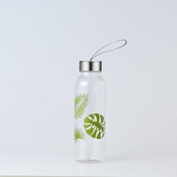 Bouteille d'eau de sport à corps droit et à petite ouverture, en plastique de qualité alimentaire sans BPA, écologique, avec couvercle, design personnalisé