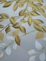 Zhenling Haute Couture Peint À La Main Feuille D'or Papier Peint En Soie Brodé pour la décoration murale intérieure de la maison