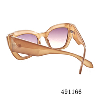 Lunettes de soleil œil de chat pour femmes, monture transparente marron clair, dégradé rose, verres UV400, mode Y2K