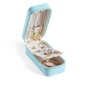 Custom Logo Jewelry <b>Gift</b> Leather Bag Travel Jewelry Case for <b>Earring</b> Ring Necklace Travel Carrying Organizer Jewellery Case - Product Image 6