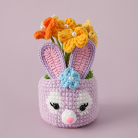 Amigurumi fait main, animaux de dessin animé, plantes en pot, mini cadeau apaisant pour la décoration de bureau et de la maison
