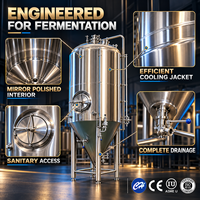 Fermenteur conique en acier inoxydable sur mesure à haute efficacité avec chemise de refroidissement pour la brasserie commerciale