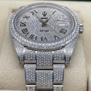 Bán buôn tùy chỉnh vvs D moissanite Đồng hồ cơ khí cho nam giới thép không gỉ ban nhạc con trỏ quay số vượt qua Kim Cương Tester Iced phong cách - Product Image 5