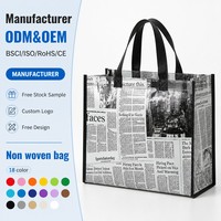 Sac de courses non tissé holographique argenté personnalisé en usine, laminé métallique, imperméable, réutilisable, écologique, pour le commerce de détail et l'habillement