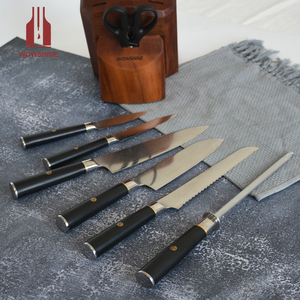 Ensemble <span class=keywords><strong>de</strong></span> couteaux <span class=keywords><strong>de</strong></span> <span class=keywords><strong>cuisine</strong></span> <span class=keywords><strong>Pro</strong></span> 6 pièces ensemble <span class=keywords><strong>de</strong></span> couteaux japonais ultra tranchants à haute teneur en carbone noir - Product Image 4