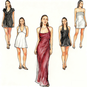 Các nhà sản xuất đầm nữ thiết kế tùy chỉnh quần áo nữ đầm thường phục dịch vụ thiết kế trang phục tùy chỉnh quần áo thiết kế - Product Image 1