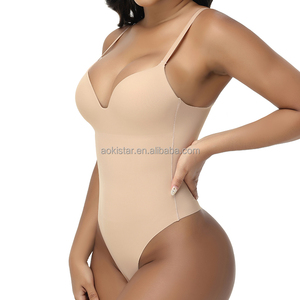 Tek Parça Dikişsiz Naylon Spandeks Bodysuit Nefes Alabilen Vücut Şekillendirici Halter Tasarım Göbek Toparlayıcı Kalça Kaldırıcı Göbek İnceltici - Product Image 2