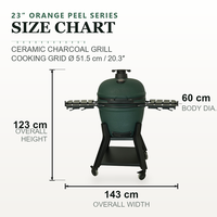 Barbecue au charbon de bois en céramique AUPLEX Kamado Big Grill 23 pouces XXXL pour cuisine intérieure/extérieure