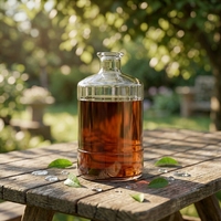 Bouteille vide en verre clair de 500 ml, 700 ml, 750 ml pour rhum, spiritueux, vodka, gin, tequila, avec sérigraphie