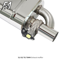Universeller 51mm/63mm/70mm/76mm Doppelter Auspuff-Elektronik-Ventil Schalldämpfer mit Fernbedienung 304 Edelstahl Auto-Auspuff