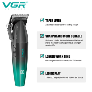 ปั<span class=keywords><strong>ต</strong></span><span class=keywords><strong>ต</strong></span>าเลี่ยนตัดผม <span class=keywords><strong>VGR</strong></span> V-003 Salon Barber ความเร็วสูง ชาร์จไฟได้ สำหรับมืออาชีพ สำหรับผู้ชาย - Product Image 4