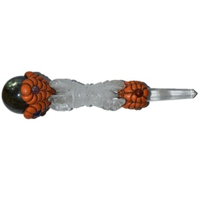 Baguette tibétaine en cristal de quartz d'artisanat de pierre semi-précieuse pour le style de mascotte de guérison de méditation - Product Image 1