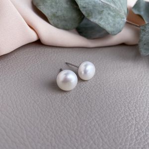 2024 nouveau S925 goujon argent perle d'eau douce boucle d'oreille femmes mode <span class=keywords><strong>moins</strong></span> <span class=keywords><strong>cher</strong></span> rond perle boucle d'oreille bijoux fille en gros - Product Image 6
