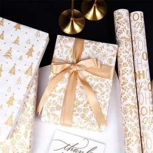 2025 Papel de regalo de Navidad de fábrica 43*300 cm Rollo virgen de silicona recubierto desechable - Product Image 4