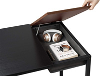 Table d'ordinateur portable pliable moderne avec tiroir de rangement pour bureau à domicile, bureau et salon