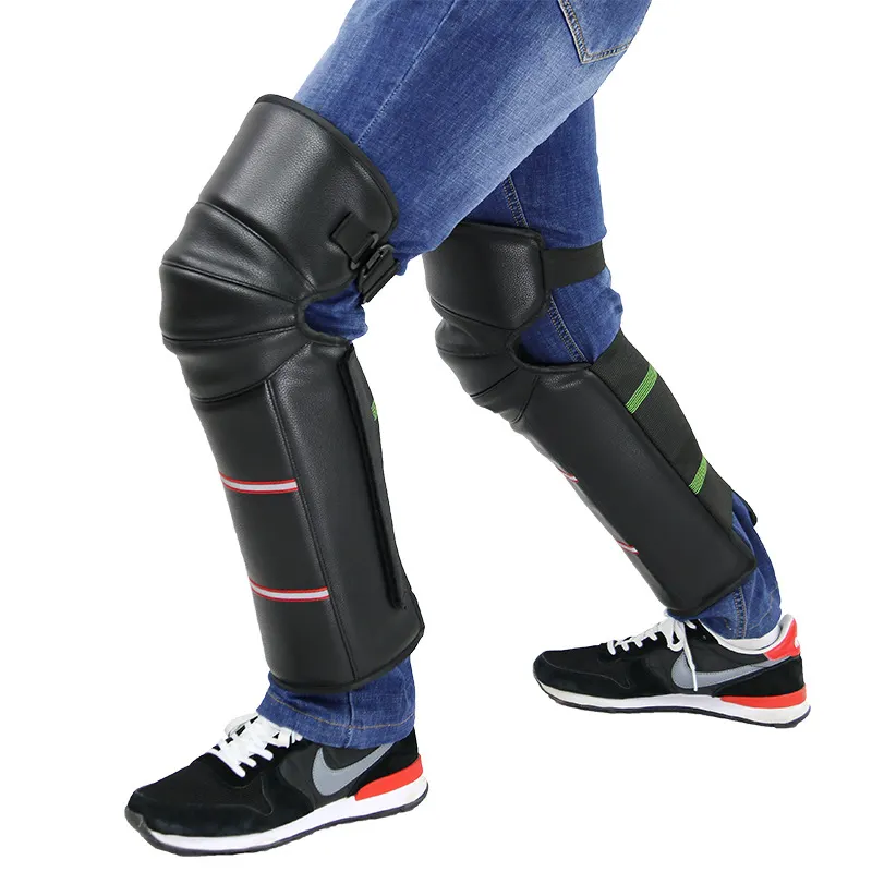 Windproof PU Leather Half Chaps Leg Warmer Knee ProtectorためMotorcycle Scooter Bike