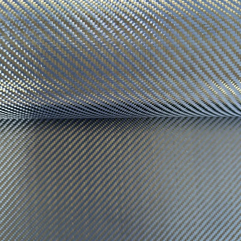 Vendita calda bellissimo tessuto aramidico in twill misto in fibra di carbonio aramidico blu nero 3k